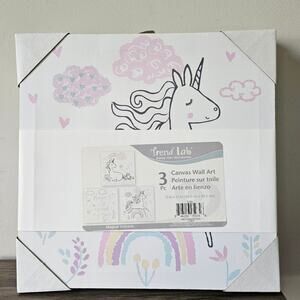 TREND LAB Magical Unicorn Canvas Wall Art 3-Pack NIB